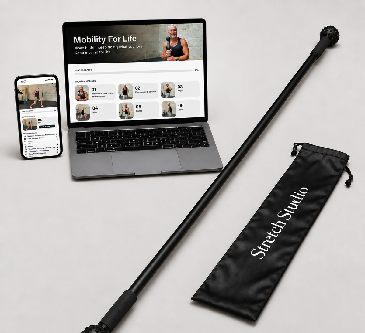 Stretch Studio - Pack complet : bâton + programme + sac